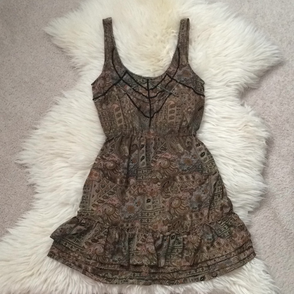 Urban Outfitters Ecote Boho Beaded Paisley Dress